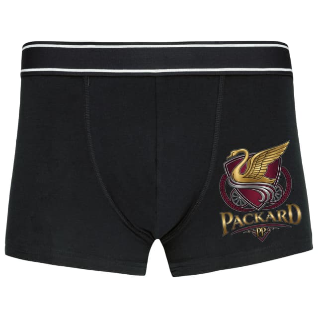 Boxerky Packard Zlatý Luxusní Klasický Emblém Labutě A Kola Retro Elegance