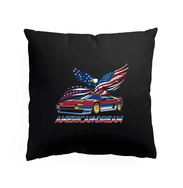 Polštář Hořící Orel Nad Supercar American Dream Retro Americká Hvězdná Síla