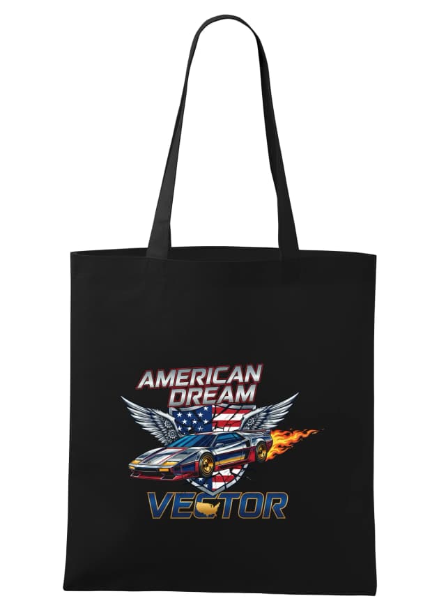 Nákupní taška American Dream Ohnivá Křídla A Ikonický Vector Supercar V Americkém Stylu