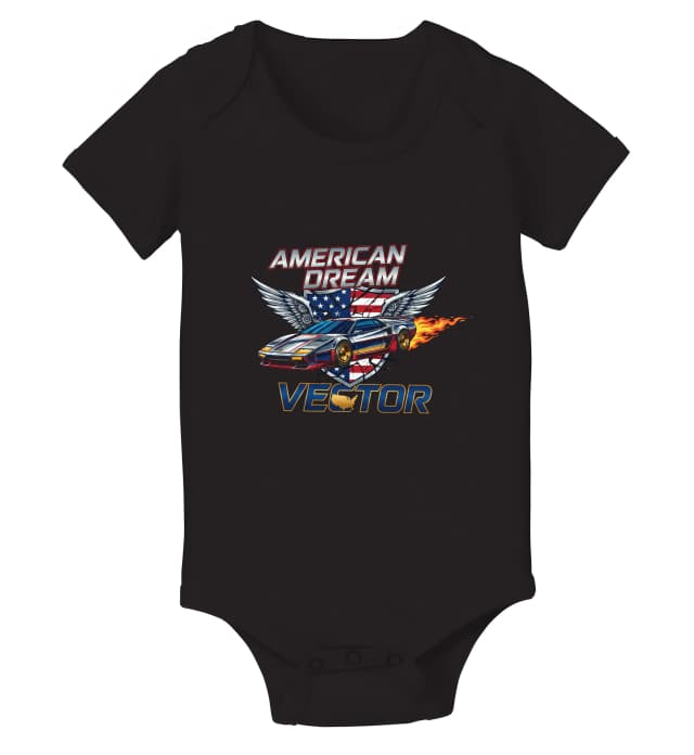 Dětské body American Dream Ohnivá Křídla A Ikonický Vector Supercar V Americkém Stylu