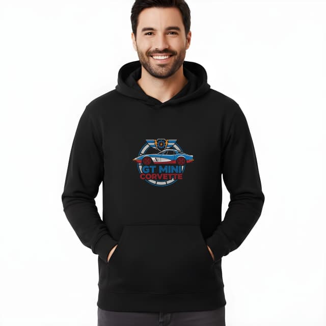 Mikina Retro Emblém Gt Mini Corvette  Klasika Styl A Závodní Duch