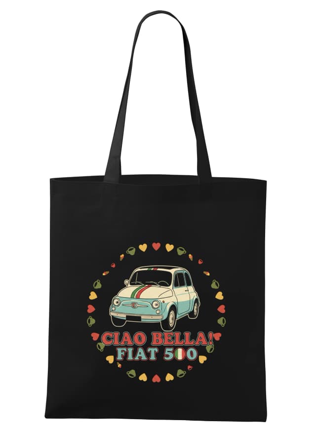 Nákupní taška Ciao Bella Fiat 500 Retro Miláček Z Itálie Na Kolečkách