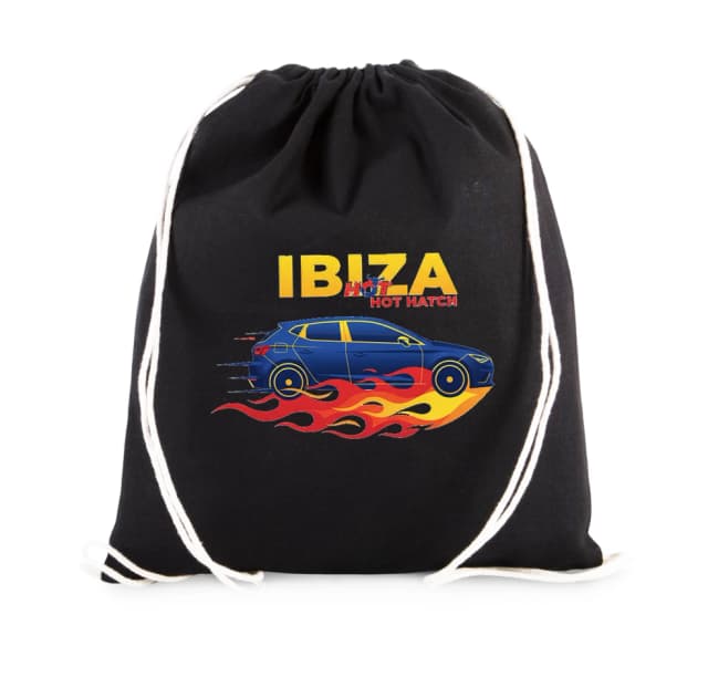Vak na záda Ibiza Hot Hatch Španělský Blesk Plamenů A Rychlý Styl Pro Fanoušky