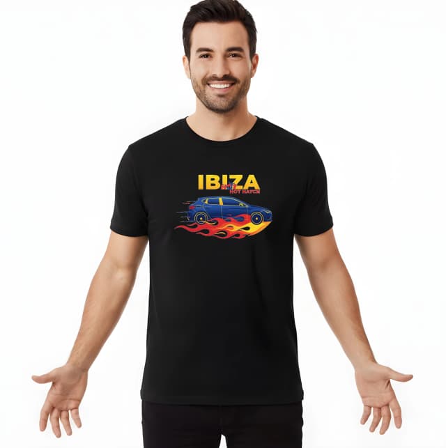Pánské tričko Ibiza Hot Hatch Španělský Blesk Plamenů A Rychlý Styl Pro Fanoušky
