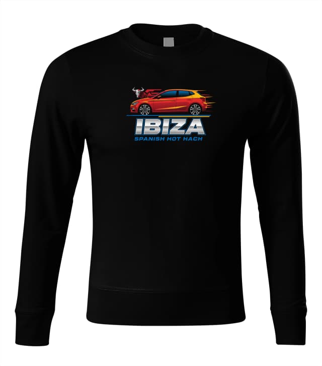 Mikina bez kapuce Ohnivá Ibiza Španělský Býk A Ikona Hot Hatch