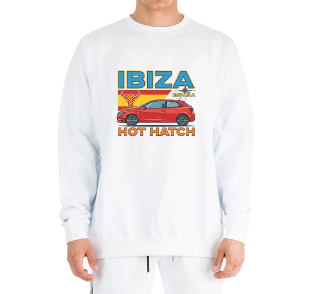 Mikina bez kapuce Ibiza España Červený Hot Hatch Španělský Býk Ostrovní Styl