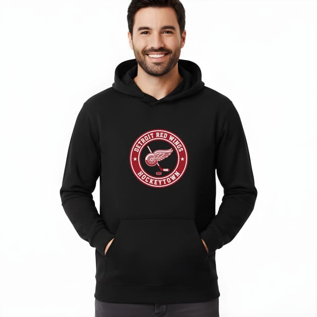 Mikina Detroit Red Wings Retro Odznak Hokejového Města Hockeytown Tradiční Síla