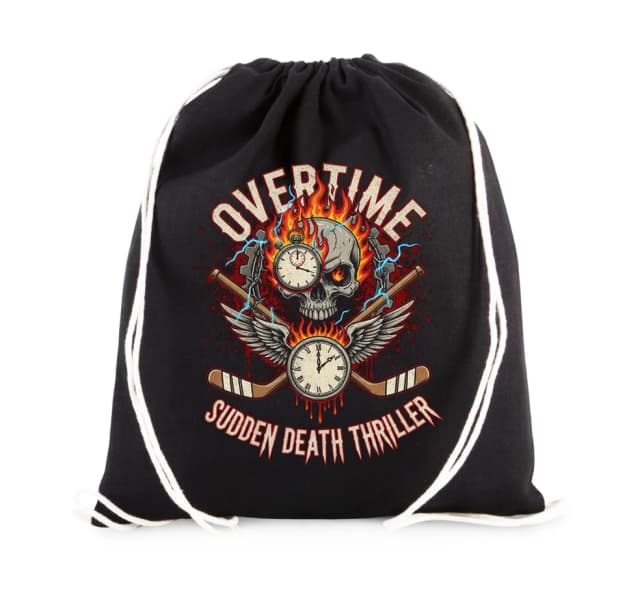 Vak na záda Overtime Hokej Sudden Death Thriller S Hořící Lebkou Hodinami A Křídly