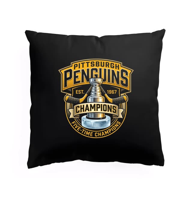 Polštář Pittsburgh Penguins Pětinásobní Vítězové Stanley Cupu Zlatá Hrdost