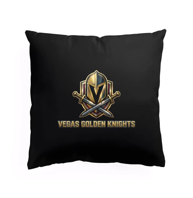 Polštář Zářivý Zlatý Štít A Křížové Meče Inspirované Vegas Golden Knights