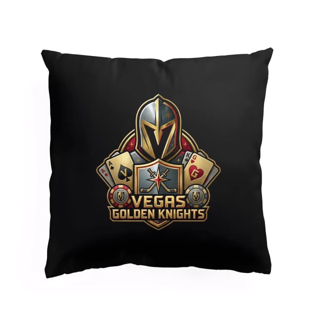 Polštář Zlatý Rytířský Štít Poker A Hokej Energie Vegas Golden Knights