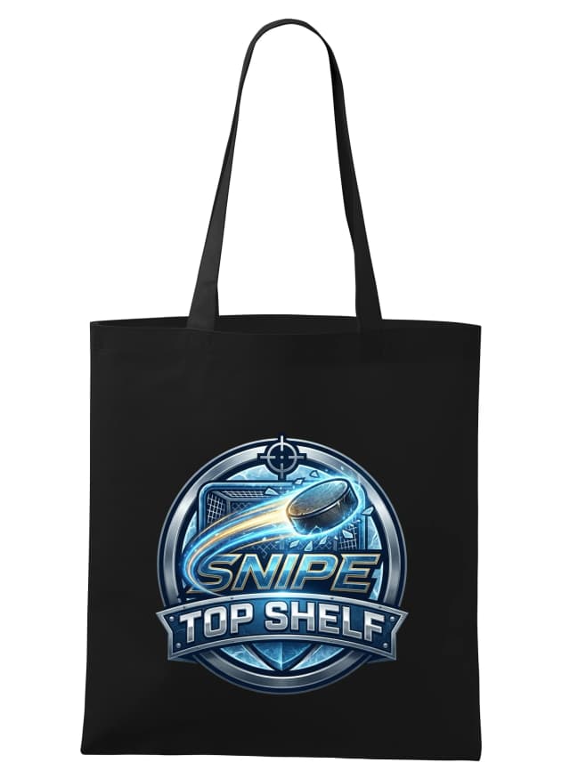 Nákupní taška Top Shelf Snipe Dokonalý Hokejový Gól Pukem Do Šibenice