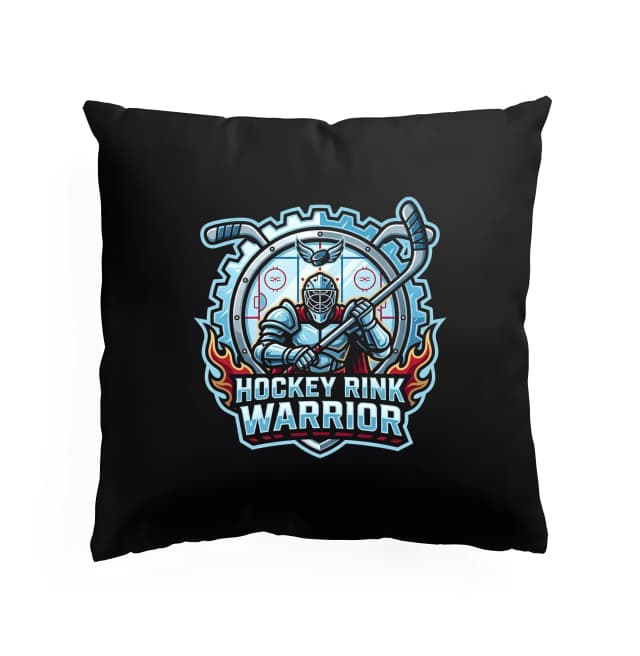 Polštář Ledový Rytíř Hockey Rink Warrior S Plameny A Ocelovým Štítem