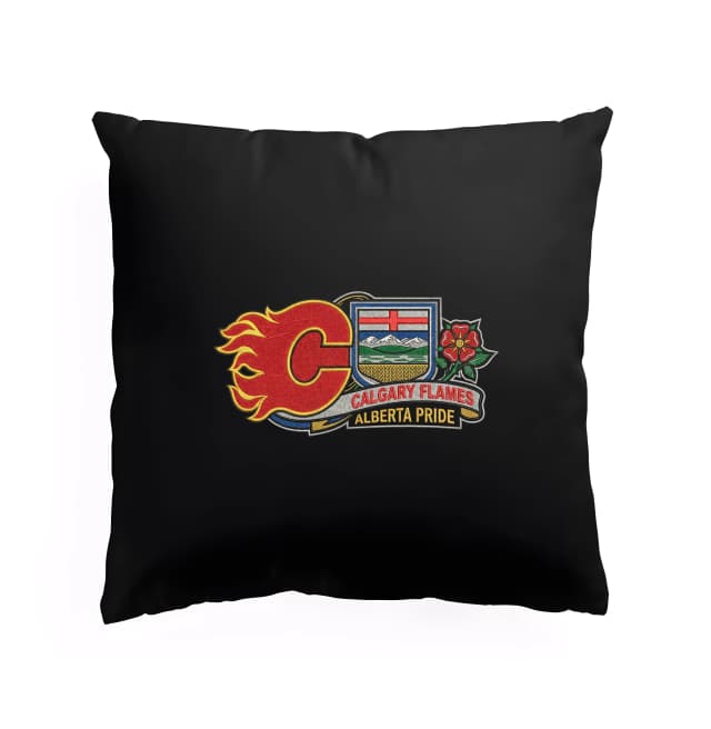 Polštář Calgary Flames Alberta Pride Ohnivý Emblém Provinciální Hokejové Hrdosti