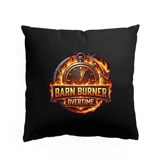 Polštář Barn Burner Overtime Plameny Čas A Adrenalin V Boji O Výhru