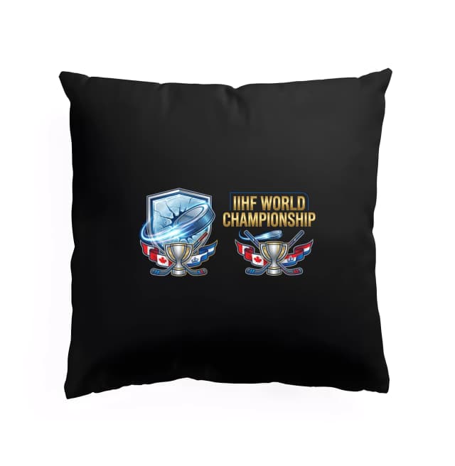 Polštář Dynamická Lední Hokejová Grafika Trofej Puk A Vlajky Iihf World Championship
