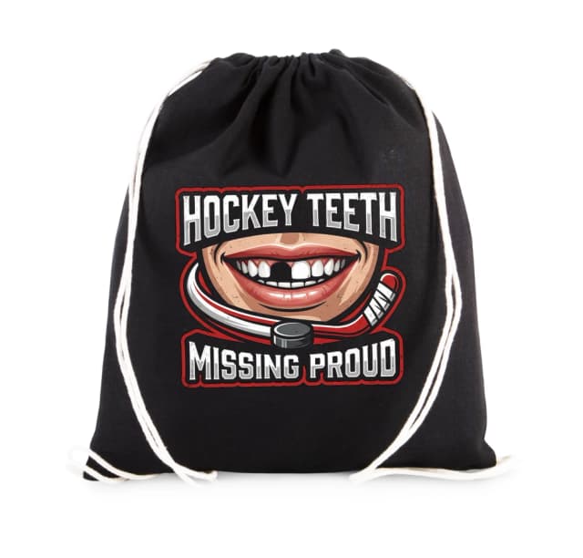 Vak na záda Hrdý Hokejový Úsměv S Chybějícím Zubem Hockey Fanoušek