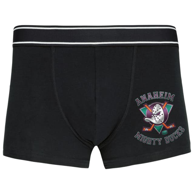 Boxerky Anaheim Mighty Ducks Klasická Retro Brankářská Maska Ve Fialovozeleném Provedení