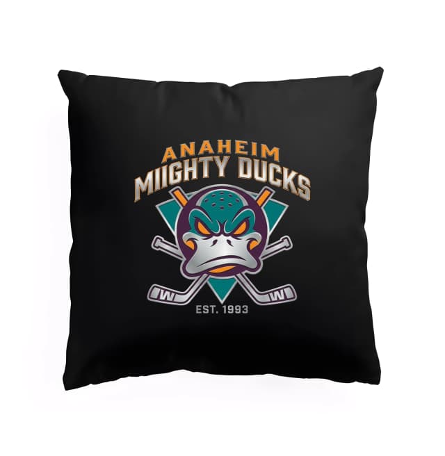 Polštář Anaheim Mighty Ducks Legendární Retro Hokejové Logo Rozzuřený Kačer