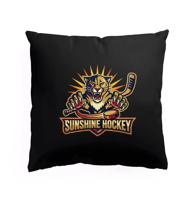 Polštář Sunshine Hockey Hrdý Panter Se Žhavou Září Drápy A Pukem