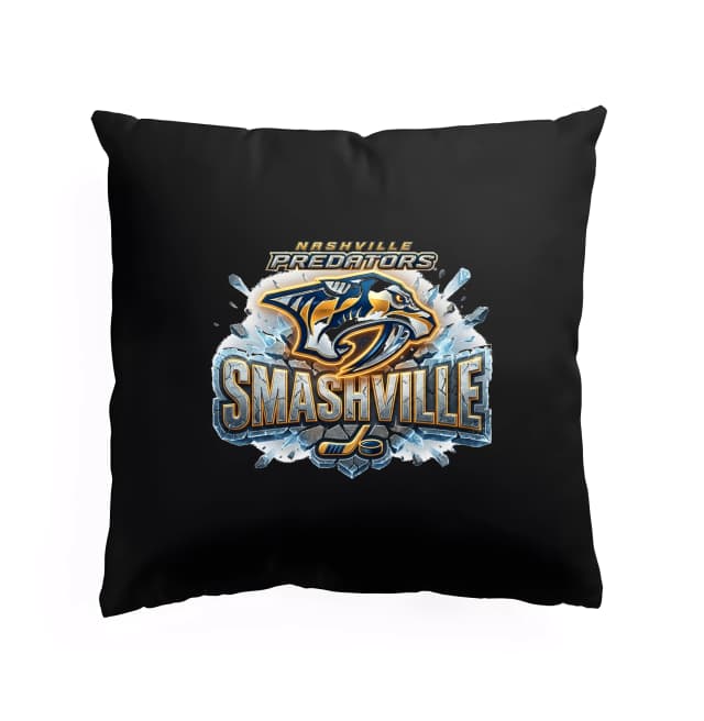 Polštář Oficiální Smashville Motiv Nashville Predators Rozbíjející Led A Dravost