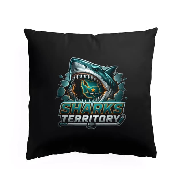 Polštář Žraločí Území Sharks Territory San Jose Hlavní Hokejový Symbol Fanoušků
