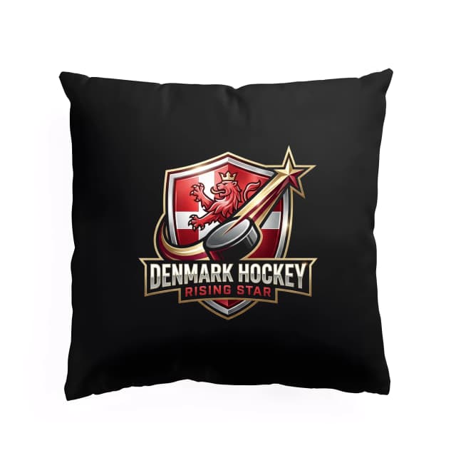 Polštář Dánský Hokejový Lev Denmark Hockey Rising Star A Raketová Hvězda