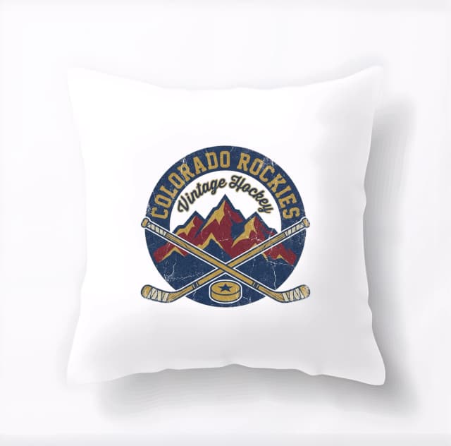 Polštář Colorado Rockies Vintage Hokejový Retro Odznak Horské Tradice A Slávy