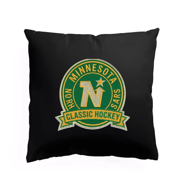 Polštář Minnesota North Stars Retro Zelený Klasický Odznak Classic Hockey Pro Fanoušky