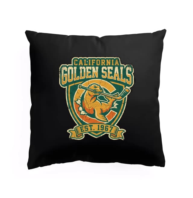 Polštář Retro Emblém California Golden Seals Zlatý Tuleň Hokejové Éry 1967