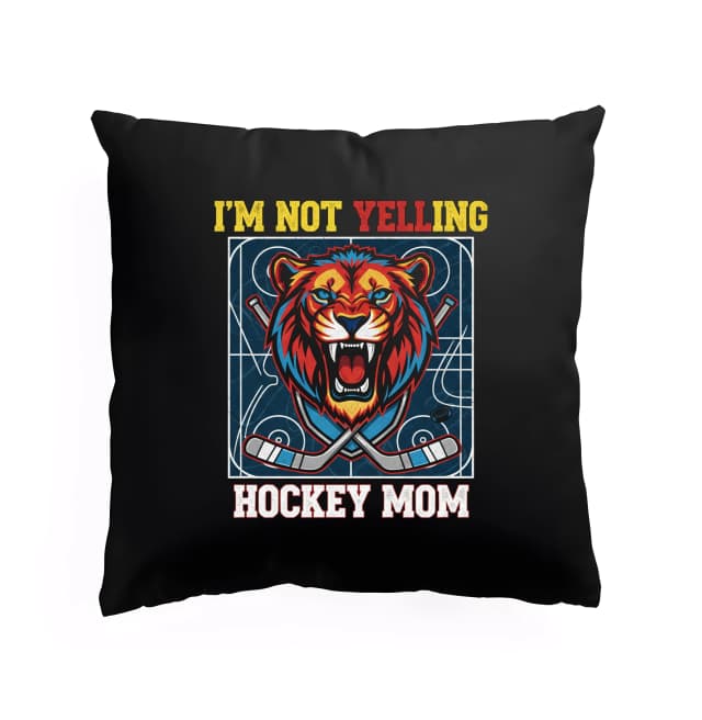 Polštář Neřvu Jen Bojuji Hockey Mom S Lvím Srdcem A Hokejkou