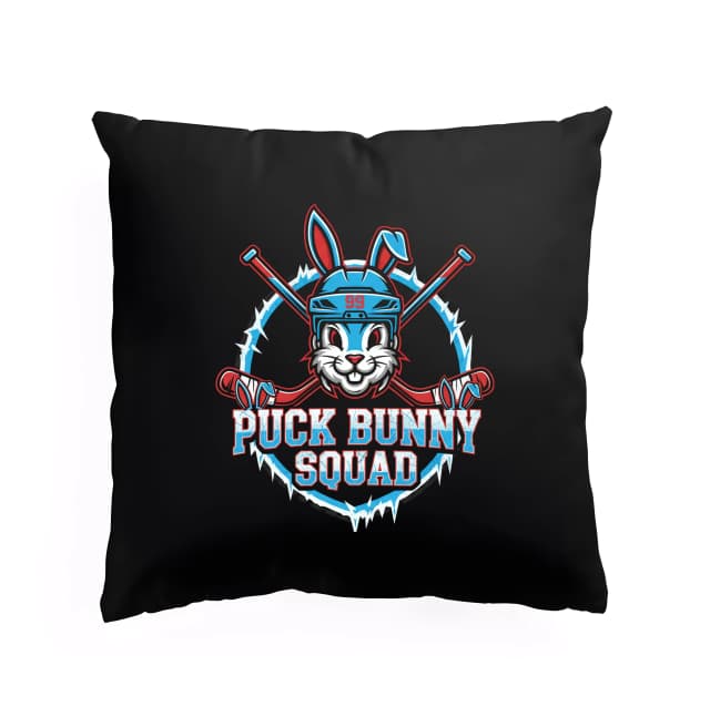 Polštář Divoký Puck Bunny Squad Hokejový Zajíc Lední Maskot A Týmová Síla