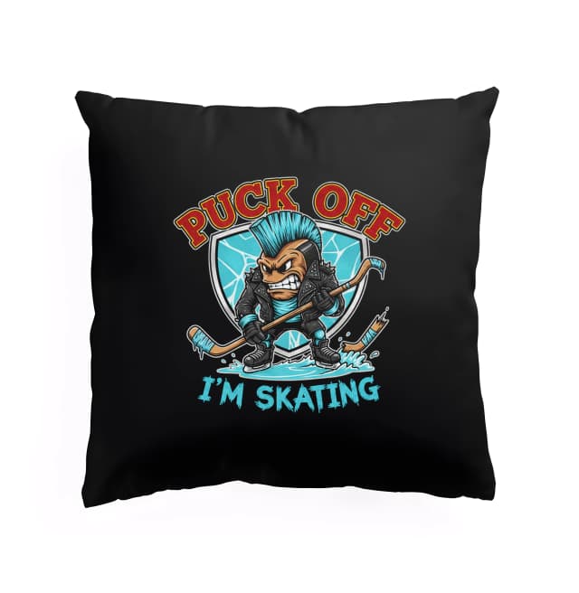 Polštář Puck Off Hokejový Punk Nechte Mě Bruslit Divoce