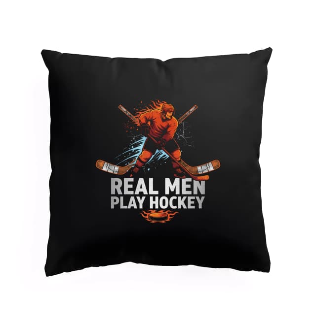 Polštář Ohnivý Hokejový Šampion Síla Čest A Real Men Play Hockey
