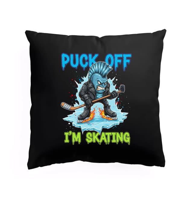 Polštář Rozzuřený Punkový Puk Na Ledě Puck Off Im Skating V Plamenech