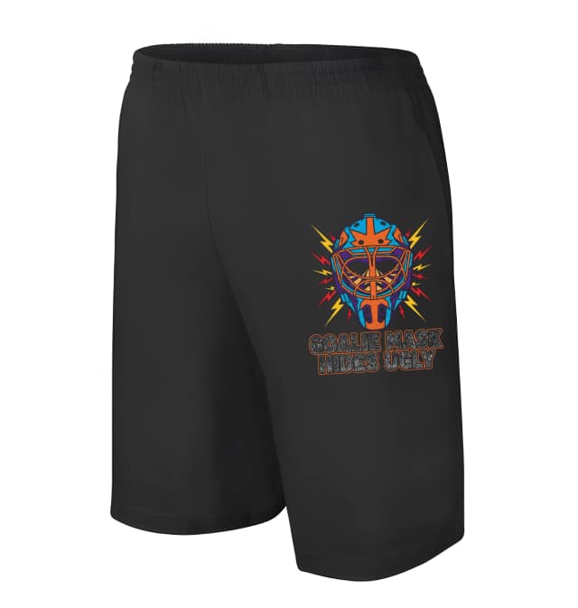 Pánské/dětské kraťasy Barevná Brankářská Maska S Blesky A Retro Nádechem Goalie Mask