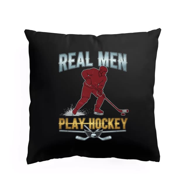 Polštář Real Men Skuteční Muži Hrají Hokej Srdcem A Hrdostí