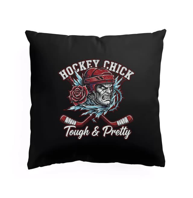 Polštář Hockey Chick Drsná A Krásná Růže Ledních Bojovnic