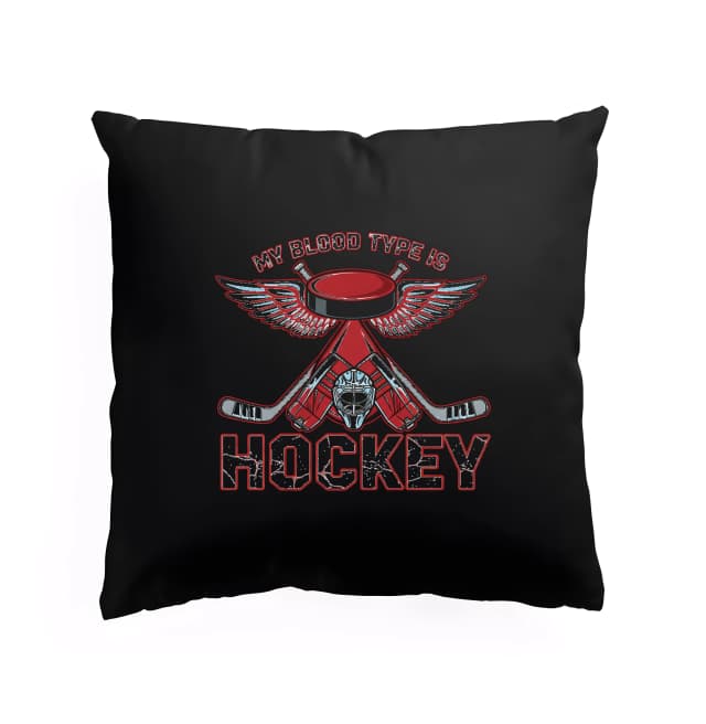 Polštář Moje Krevní Skupina Je Hockey Křídla Puku A Brankářská Vášeň