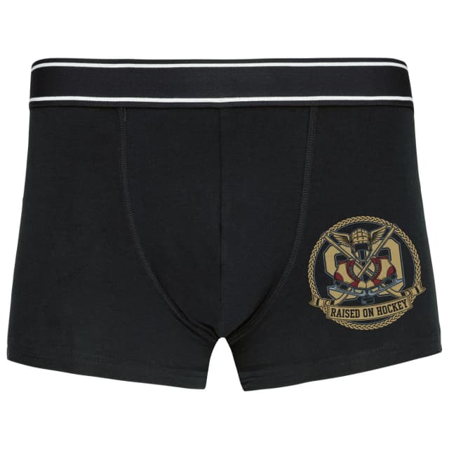 Boxerky Hokej V Žilách Retro Emblém Helmy Bruslí A Holí