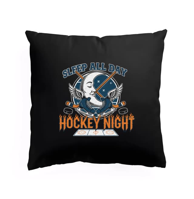 Polštář Spím Celý Den Hockey Night Vládne Noci