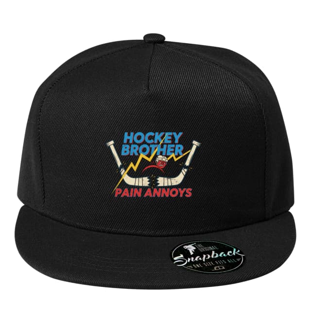 Snapback Hockey Brother Naštvaný Hráč Zlomené Hokejky A Blesk