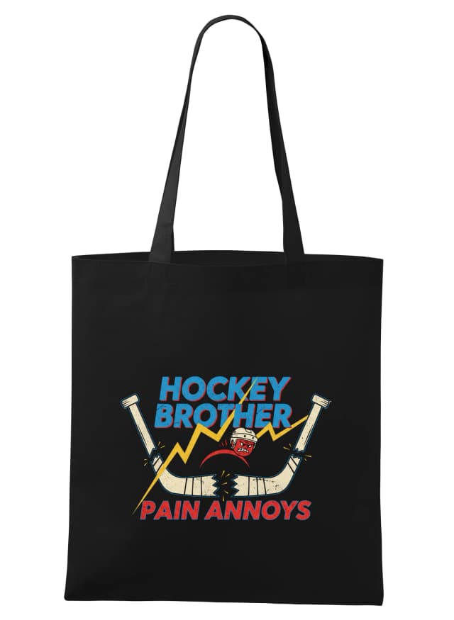 Nákupní taška Hockey Brother Naštvaný Hráč Zlomené Hokejky A Blesk