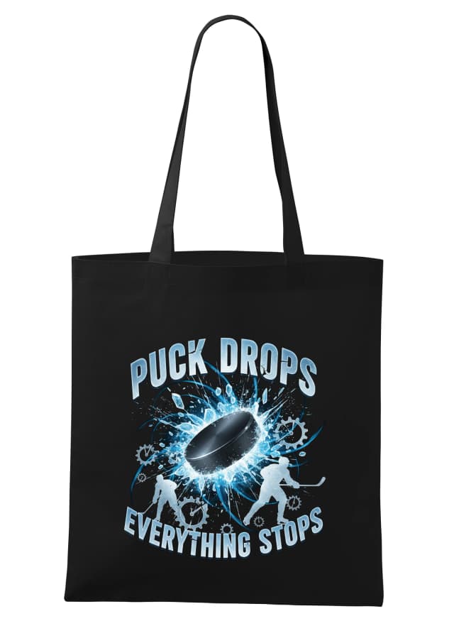 Nákupní taška Puck Drops Když Puk Padá Vše Se Zastaví Na Ledě