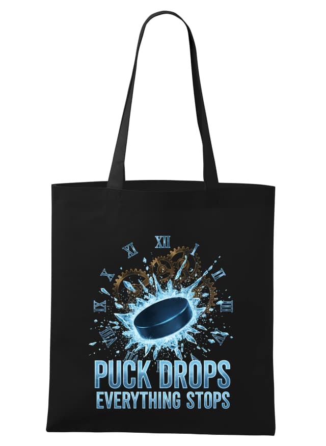 Nákupní taška Když Puck Padá Všechno Se Zastaví  Hokej Vládne Času