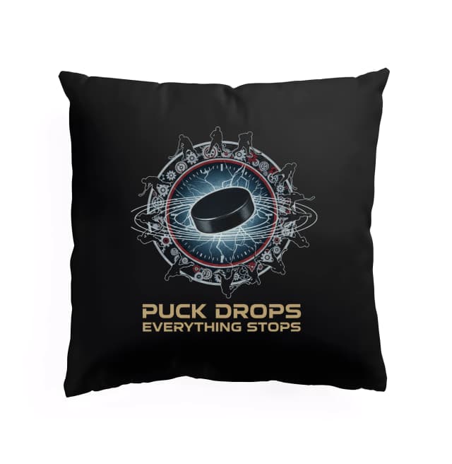 Polštář Puck Drops Když Puk Padá Všechno Okamžitě Zastaví