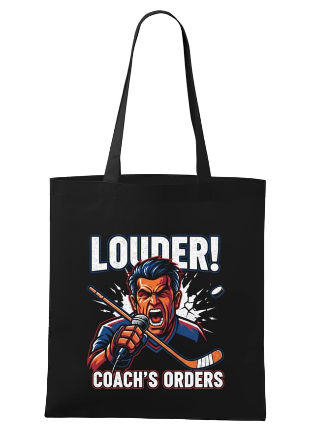 Nákupní taška Louder Hokejový Trenér Křičí Povely Bojovná Motivace Pro Fanoušky