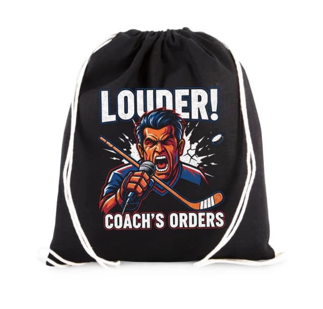 Vak na záda Louder Hokejový Trenér Křičí Povely Bojovná Motivace Pro Fanoušky