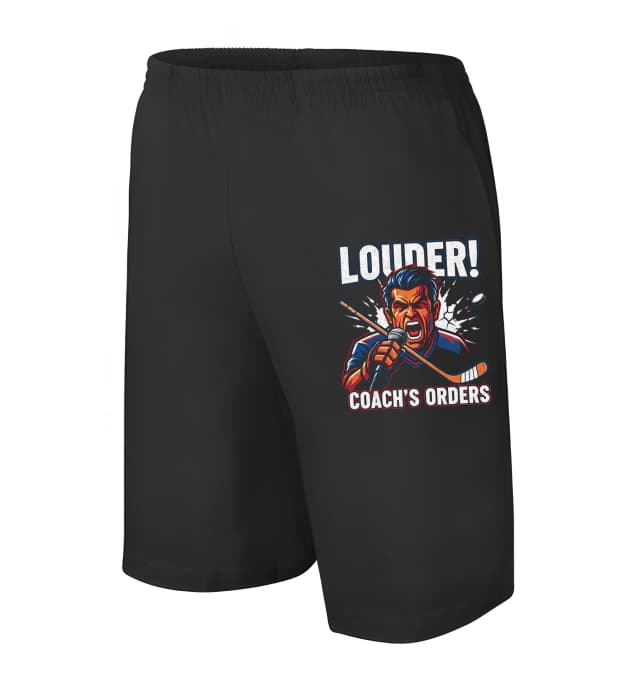 Pánské/dětské kraťasy Louder Hokejový Trenér Křičí Povely Bojovná Motivace Pro Fanoušky
