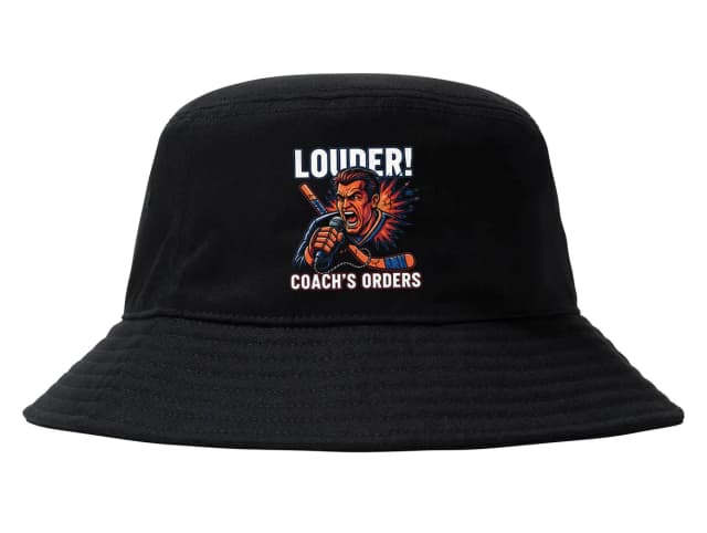 Klobouček Hokejový Trenér Křičí Louder Bojový Výkřik Pro Fanoušky
